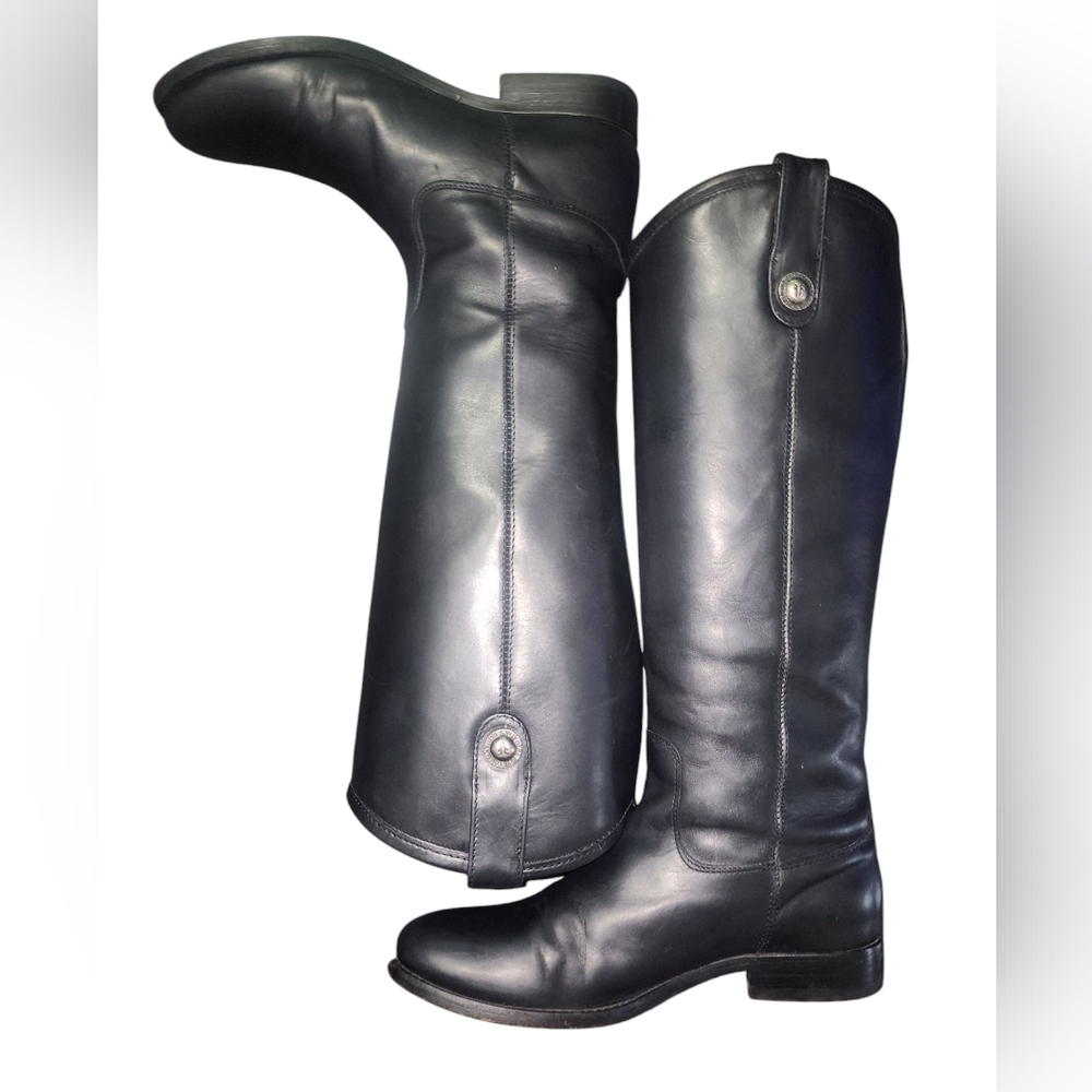 Frye Melissa Button 77167 Leather Slip On Mid Calf Boots, Women's 6​ - Picture 8 of 13